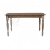 EverGala vintage French country solid wood dining table with hand-carved details and distressed finish, ideal for rustic hotel, boutique B&B, and floral event spaces.