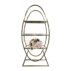 Versatile wine rack that doubles as a floral stand, featuring a delicate gold metal frame. Ideal for romantic weddings, bridal showers and garden-themed events.