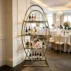 floral decorative gold wine rack display stand for romantic weddings