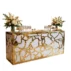 Luxury floral laser cut stainless steel wedding bar counter with gold mirror finish