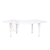 EverGala white French provincial curved banquet table with ornamental legs and smooth finish, perfect as a luxury wedding head table or flexible event furniture for upscale hotel ballrooms.