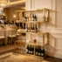 geometric gold grid wine rack display stand for modern wedding events (1)