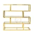 Contemporary wine rack with a clean geometric grid design in polished gold metal. Ideal for modern weddings, corporate events and minimalist-themed parties.