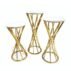 Geometric gold wire stainless steel wedding centerpiece riser for reception table floral arrangements
