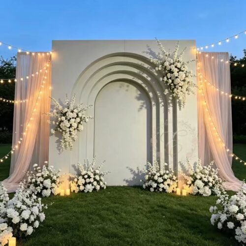 geometric-white-3d-backdrop-wedding geometric-white-3d-backdrop-wedding
