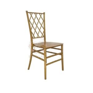 Gold Plastic Cross Back Wedding Chair