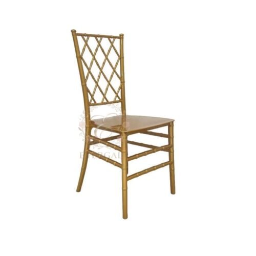 Gold Plastic Cross Back Wedding Chair
