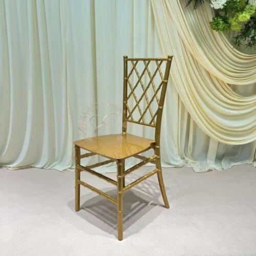 gold Plastic Cross Back Chair, Modern Chiavari Design for Wedding Event (3) gold Plastic Cross Back Chair, Modern Chiavari Design for Wedding Event (3)