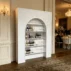 gold arched multi-tier wine rack display stand for wedding events (1)