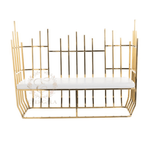 Luxury gold frame minimalist sofa for wedding banquet