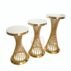 Elegant hourglass shaped gold stainless steel flower stand with crystal accents for wedding centerpieces
