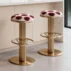 gold metal bar stool with polka dot cushion for wedding reception events (1)