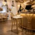 gold rose cutout back bar stool with white cushion for wedding banquet events (1)