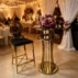 gold spiral base high cocktail table round top for wedding banquet events (1)