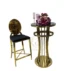 gold spiral base high cocktail table round top for wedding banquet events (2)