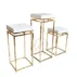 Set of 3 modern square gold stainless steel wedding flower stands for aisle and stage decor