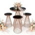 gold wire cone-shaped high cocktail table for wedding events (1)