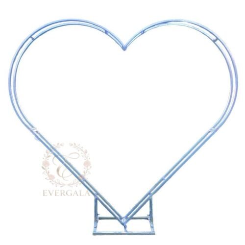 Elegant white heart shaped wedding arch backdrop stand for romantic ceremony floral decoration