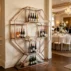 hexagonal gold wine rack display stand for wedding and corporate events (2)