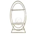 Statement arched wine rack designed as both a display stand and a backdrop. Crafted from polished gold metal, perfect for grand wedding receptions, gala dinners and large-scale events.