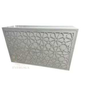 Modern laser cut diamond pattern gold metal bar counter for professional banquet events