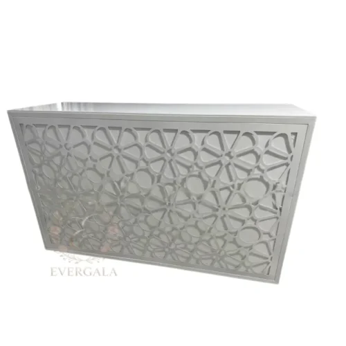Modern laser cut diamond pattern gold metal bar counter for professional banquet events