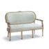 Luxury light blue gold frame single sofa for hotel lobby