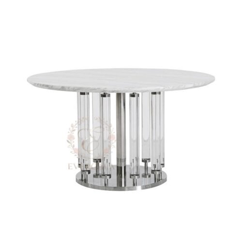 Italian minimalist design stainless steel rectangular tempered glass dining table, industrial style