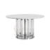 Italian minimalist design stainless steel rectangular tempered glass dining table, industrial style