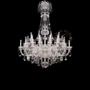 Luxury French Empire style clear crystal chandelier with candle-style lights for wedding banquet halls