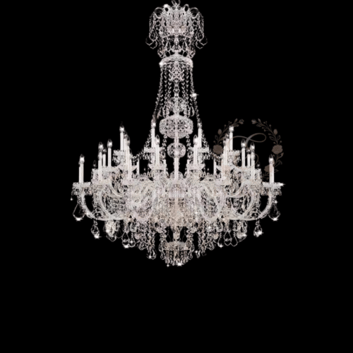 Luxury French Empire style clear crystal chandelier with candle-style lights for wedding banquet halls