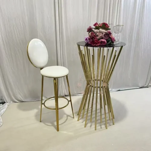 luxury gold wicker bar stool with white cushion for bohemian wedding events (1) luxury gold wicker bar stool with white cushion for bohemian wedding events (1)