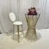 luxury gold wicker bar stool with white cushion for bohemian wedding events (1)