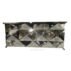 High-end mirror gold stainless steel wedding bar counter with geometric panel design