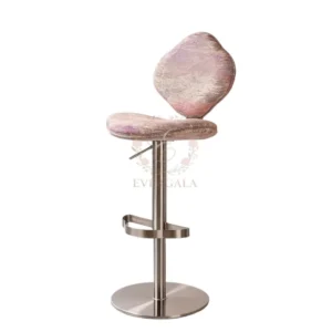 luxury pink velvet gold metal swivel bar stool for wedding cocktail events (1)