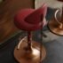 luxury red velvet bar stool gold metal base for gala dinner wedding events (1)