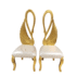 Luxury swan back couple chair with gold stainless steel frame.