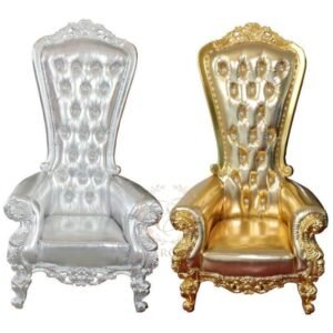 Wholesale luxury wedding throne chairs in gold and silver stainless steel.