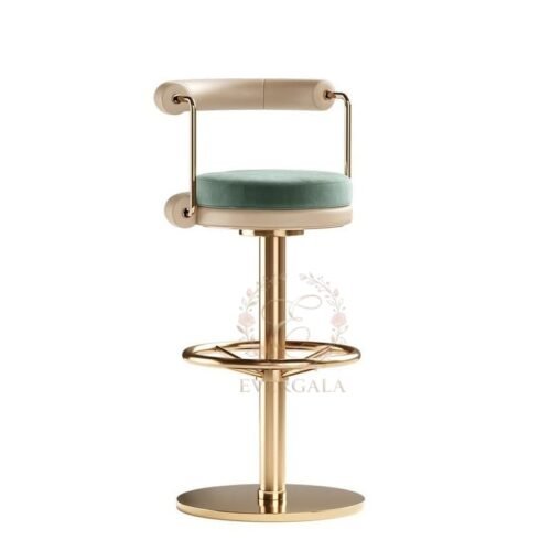 mid-century green upholstered gold metal bar stool for wedding venues (1) mid-century green upholstered gold metal bar stool for wedding venues (1)