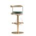 mid-century green upholstered gold metal bar stool for wedding venues (1)