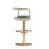 Chic mid-century bar stool with rich green upholstery and a polished gold metal frame. The elegant design complements wedding venues, banquet halls and upscale restaurants perfectly.