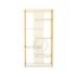 Elegant wine rack with a modern take on traditional Chinese lattice patterns in polished gold metal. Perfect for wedding banquets, upscale events and contemporary themed parties.