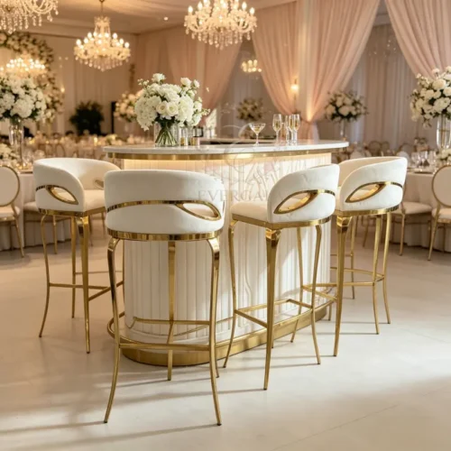 modern cream white curved back bar stool gold frame for wedding reception (2) modern cream white curved back bar stool gold frame for wedding reception (2)