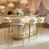 modern cream white curved back bar stool gold frame for wedding reception (2)