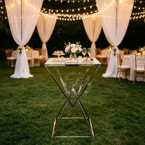 modern cross-brace metal high cocktail table for wedding party events (1) modern cross-brace metal high cocktail table for wedding party events (1)