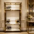 modern gold double-tier wine rack display stand for wedding banquet (2)