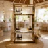 modern gold double-tier wine rack display stand for wedding banquet (3)