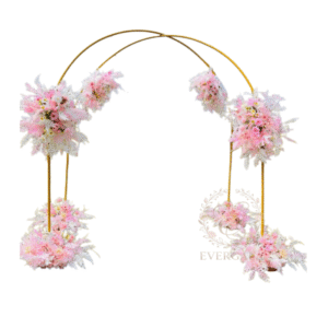 Modern gold stainless steel round circle wedding arch for outdoor ceremony and floral display