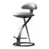 Contemporary industrial-style bar stool with a grey upholstered seat and a striking black metal cross base. Durable and stylish, ideal for modern event spaces, bars and cafes.