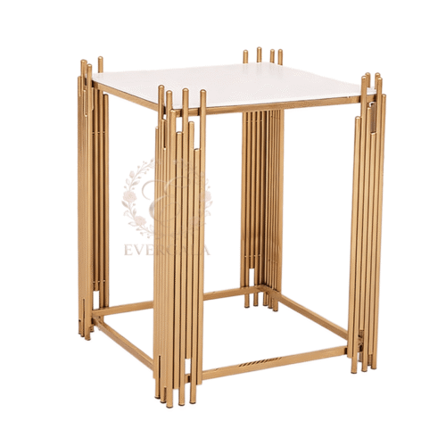Wholesale modern square bistro table with sturdy steel frame.